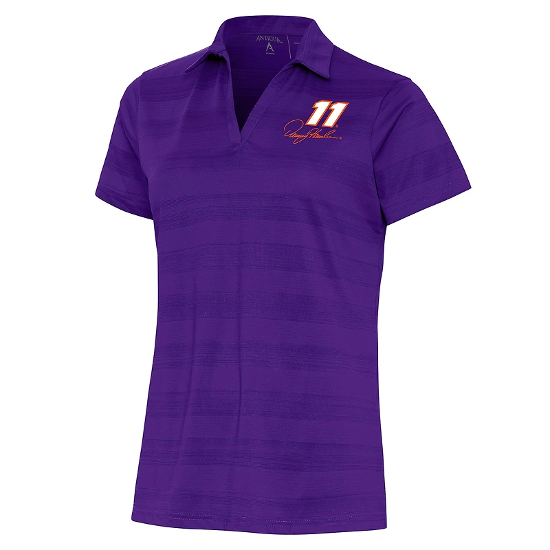 Women's Antigua Purple Denny Hamlin Compass Polo