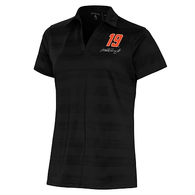 Women's Antigua  Black Martin Truex Jr Compass Polo