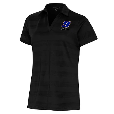 Women's Antigua  Black Chase Elliott Compass Polo
