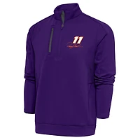Men's Antigua Purple Denny Hamlin Generation Quarter-Zip Pullover Top