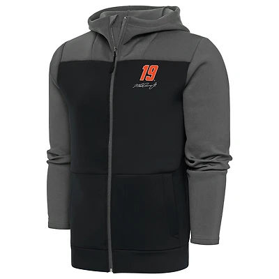 Men's Antigua Steel Martin Truex Jr Protect Full-Zip Hoodie