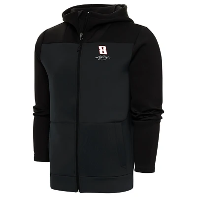 Men's Antigua Black Kyle Busch Protect Full-Zip Hoodie