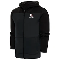 Men's Antigua Black Kyle Busch Protect Full-Zip Hoodie