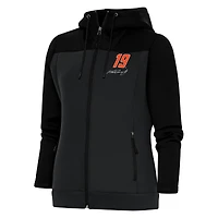 Women's Antigua  Black/Gray Martin Truex Jr Protect Full-Zip Hoodie