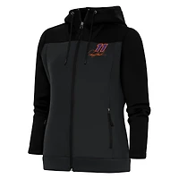 Women's Antigua  Black/Gray Denny Hamlin Protect Full-Zip Hoodie