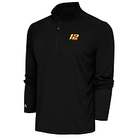 Men's Antigua Black Ryan Blaney Tribute Quarter-Zip Pullover Top
