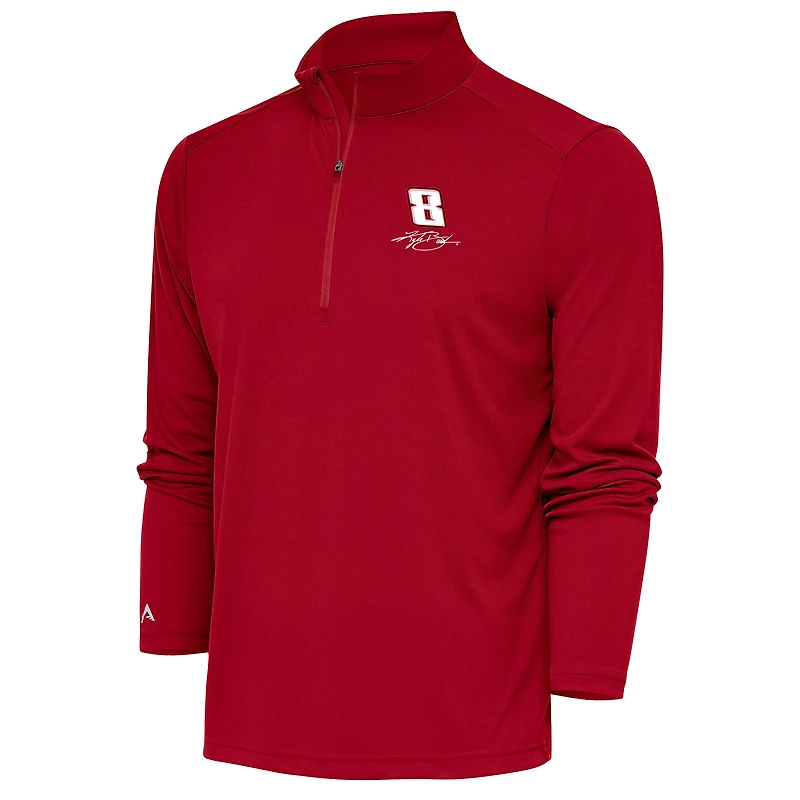 Men's Antigua Red Kyle Busch Tribute Quarter-Zip Pullover Top
