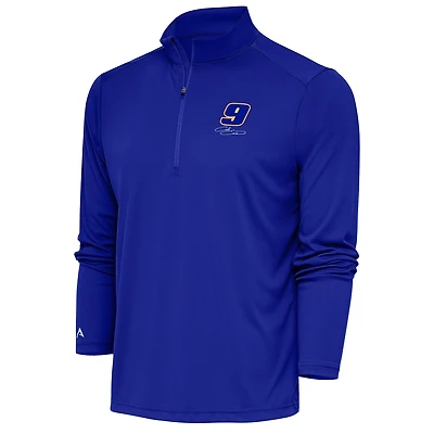 Men's Antigua Royal Chase Elliott Tribute Quarter-Zip Pullover Top