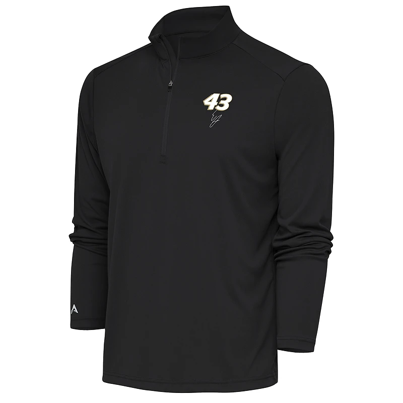 Men's Antigua Gray Erik Jones Tribute Quarter-Zip Pullover Top