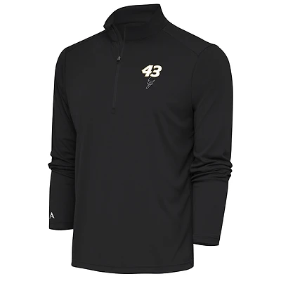 Men's Antigua Gray Erik Jones Tribute Quarter-Zip Pullover Top