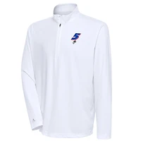 Men's Antigua White Kyle Larson Tribute Quarter-Zip Pullover Top