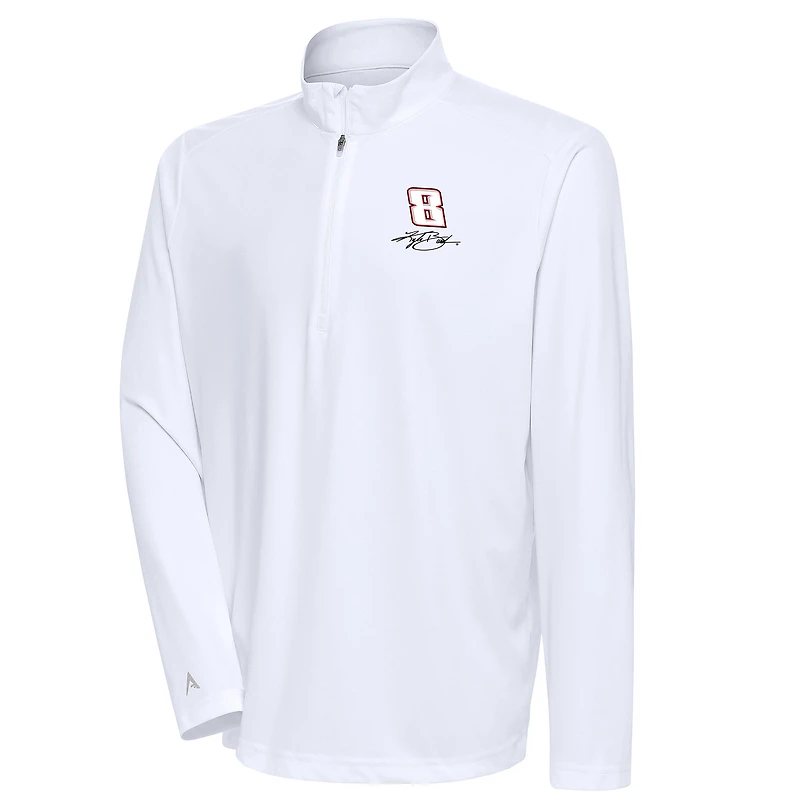 Men's Antigua White Kyle Busch Tribute Quarter-Zip Pullover Top