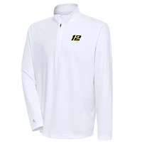 Men's Antigua White Ryan Blaney Tribute Quarter-Zip Pullover Top