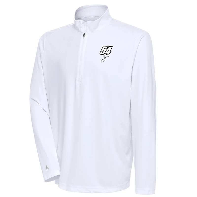 Men's Antigua White Ty Gibbs Tribute Quarter-Zip Pullover Top