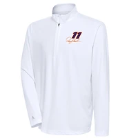 Men's Antigua White Denny Hamlin Tribute Quarter-Zip Pullover Top