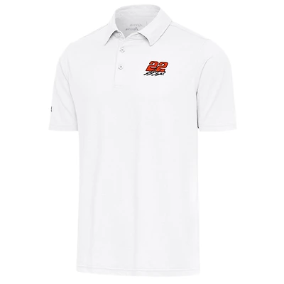 Men's Antigua White Joey Logano Par 3 Polo