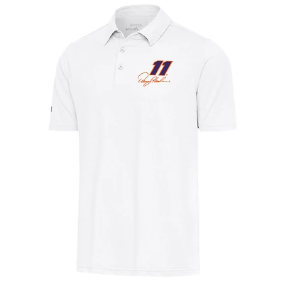 Men's Antigua White Denny Hamlin Par 3 Polo
