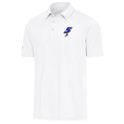 Men's Antigua White Kyle Larson Par 3 Polo