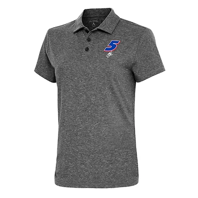 Women's Antigua  Heather Black Kyle Larson Motivated Polo