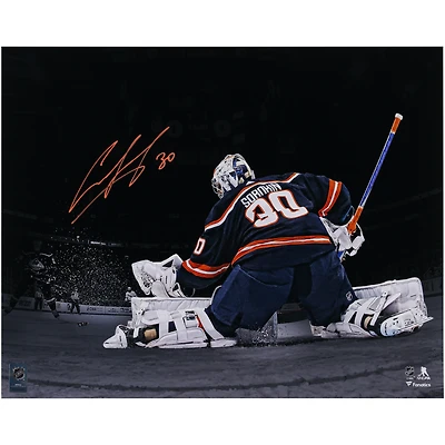 Ilya Sorokin New York Islanders Autographed 16" x 20" Making Save Spotlight Photograph