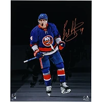 Bo Horvat New York Islanders Autographed 16" x 20" Blue Jersey Celebrating Spotlight Photograph