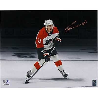 Travis Konecny Philadelphia Flyers Autographed 16" x 20" White Shooting Spotlight Photograph