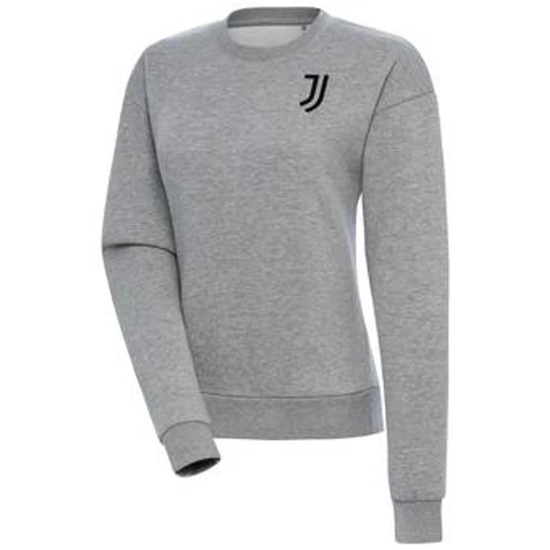 Women's Heather Gray Juventus Takeover Crewneck Pullover Sweatshirt