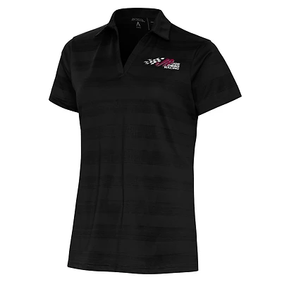 Women's Antigua  Black Joe Gibbs Racing Compass Polo