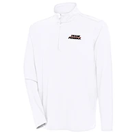 Men's Antigua White Team Penske Hunk Quarter-Zip Pullover Top