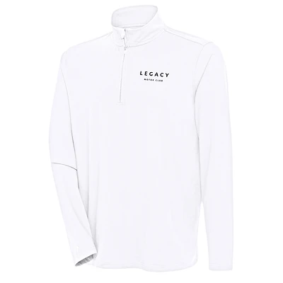 Men's Antigua White LEGACY Motor Club Hunk Quarter-Zip Pullover Top