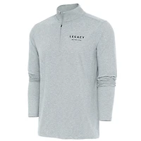 Men's Antigua Heather Gray LEGACY Motor Club Hunk Quarter-Zip Pullover Top