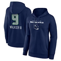 Women's Kenneth Walker III College Navy Seattle Seahawks Team Wordmark Player Name & Number Pullover Hoodie