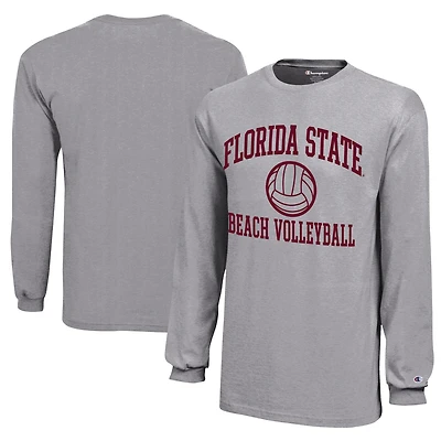 Youth Champion Gray Florida State Seminoles Beach Volleyball Icon Jersey Long Sleeve T-Shirt