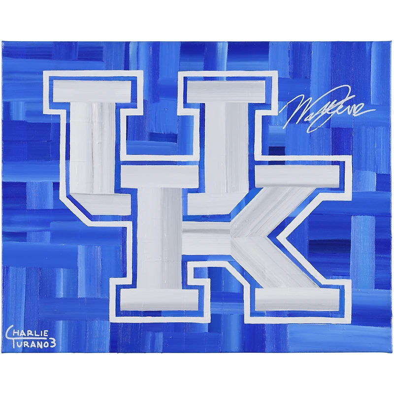 Will Levis Kentucky Wildcats Autographed Stretched 16" x 20" Original Canvas - Art by Charlie Turano III - Limited Edition #1/1