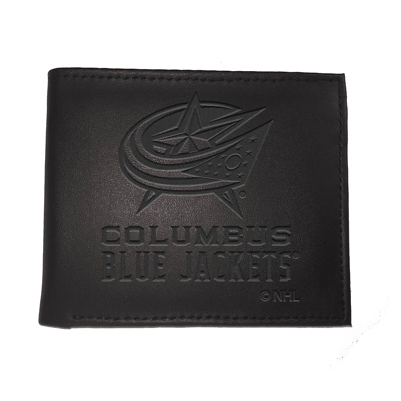 Black Columbus Blue Jackets Hybrid Bi-Fold Wallet