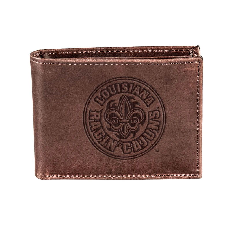 Brown Louisiana Ragin' Cajuns Bi-Fold Leather Wallet