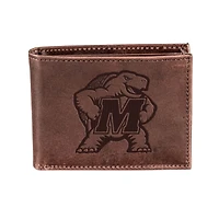 Brown Maryland Terrapins Bi-Fold Leather Wallet