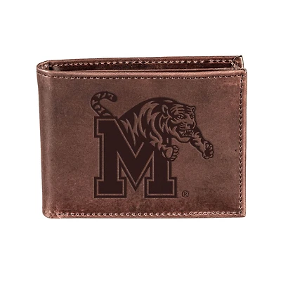Brown Memphis Tigers Bi-Fold Leather Wallet