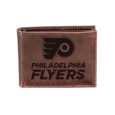 Brown Philadelphia Flyers Bi-Fold Leather Wallet