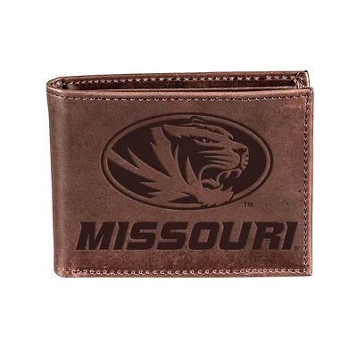 Brown Missouri Tigers Bi-Fold Leather Wallet