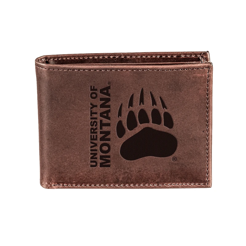 Brown Montana Grizzlies Bi-Fold Leather Wallet