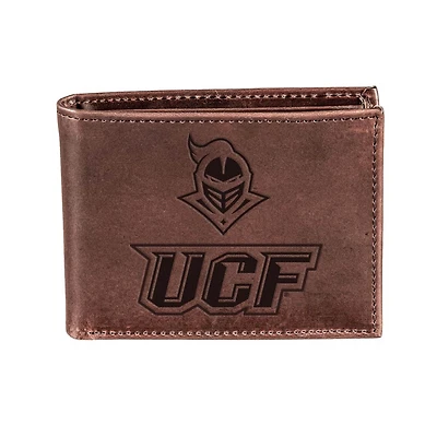 Brown UCF Knights Bi-Fold Leather Wallet
