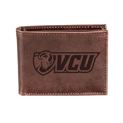 Brown VCU Rams Bi-Fold Leather Wallet