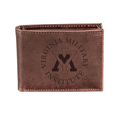 Brown Virginia Military Institute Keydets Bi-Fold Leather Wallet