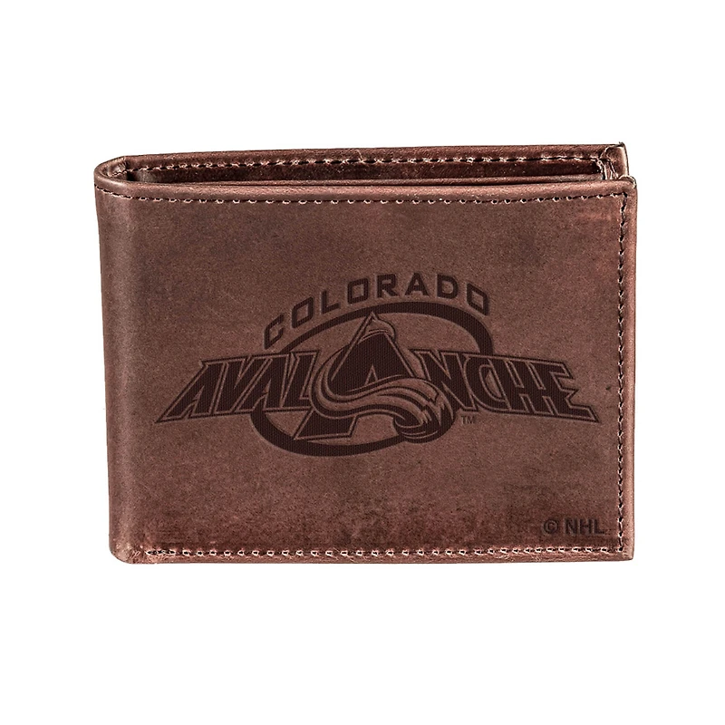 Brown Colorado Avalanche Bi-Fold Leather Wallet