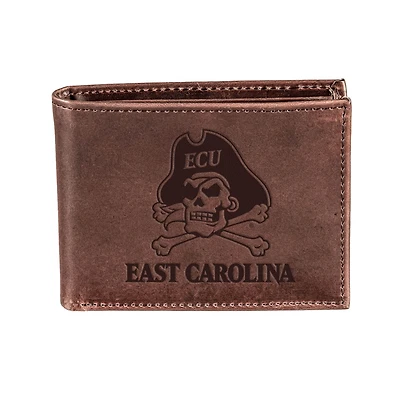 Brown ECU Pirates Bi-Fold Leather Wallet