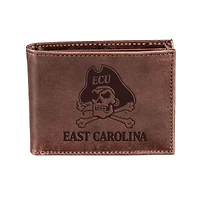 Brown ECU Pirates Bi-Fold Leather Wallet