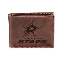 Brown Dallas Stars Bi-Fold Leather Wallet