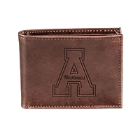 Brown Appalachian State Mountaineers Bi-Fold Leather Wallet