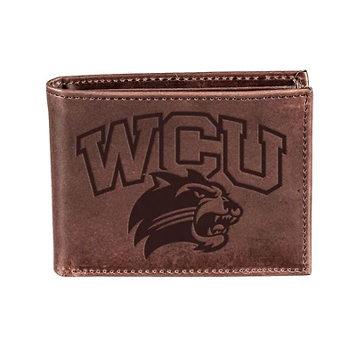 Brown Western Carolina Catamounts Bi-Fold Leather Wallet